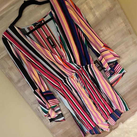 Express Multicolor Striped Romper - Picture 6 of 10